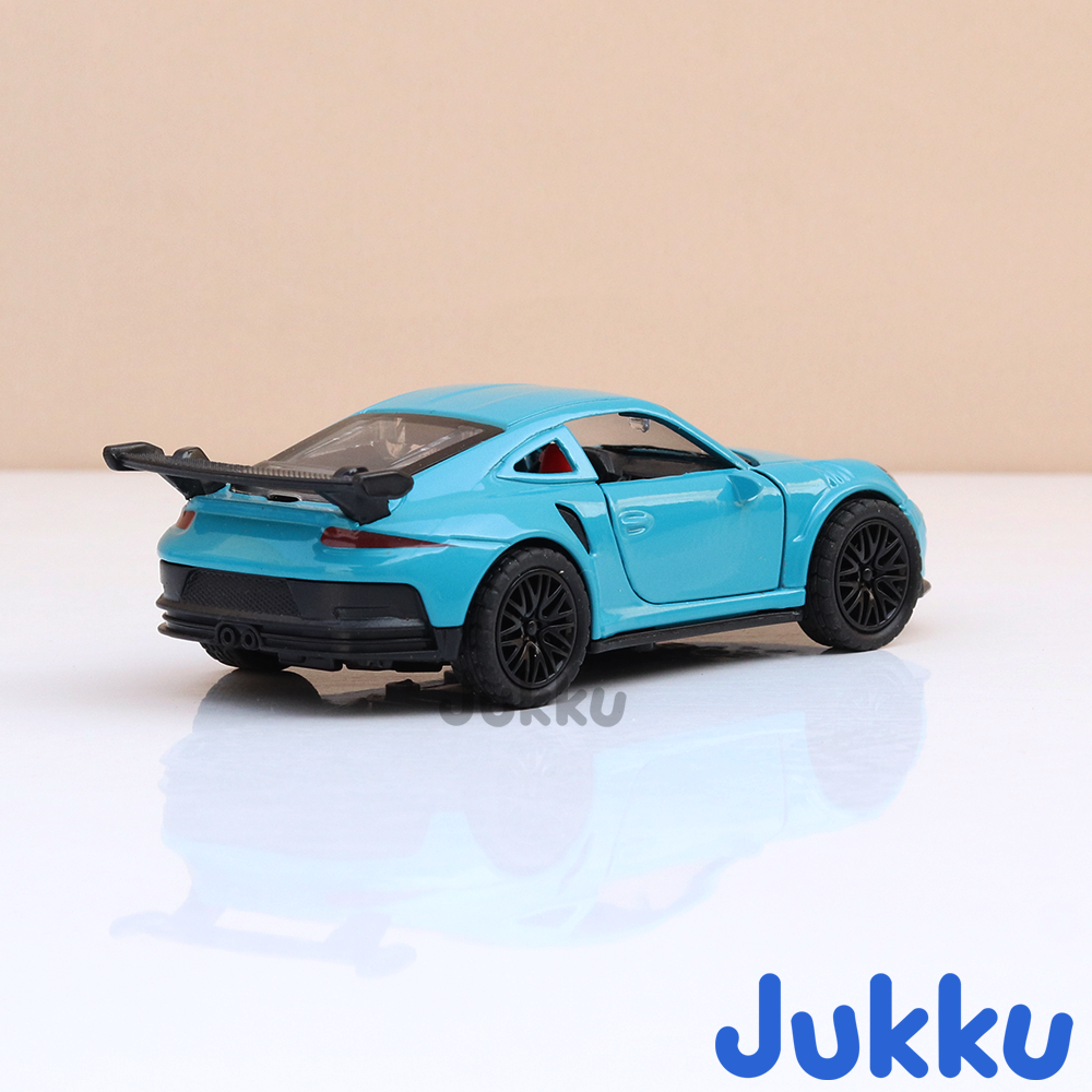 Jukku Resembling Porsche 911 Diecast Car - Pullback, Openable Doors & Bonnet | 1:36 Scale (3 Years till Grown Ups)