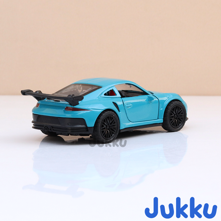Jukku Resembling Porsche 911 Diecast Car - Pullback, Openable Doors & Bonnet | 1:36 Scale (3 Years till Grown Ups)