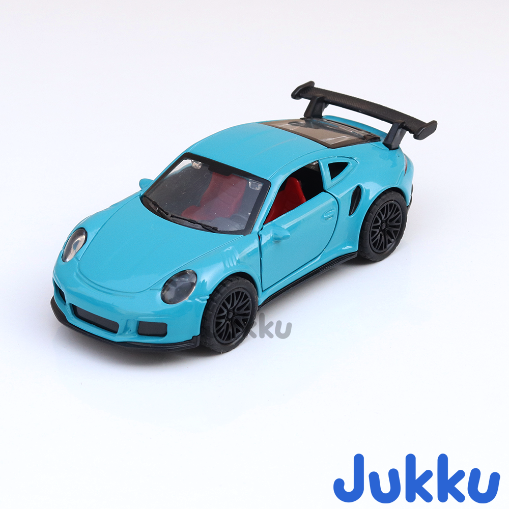 Jukku Resembling Porsche 911 Diecast Car - Pullback, Openable Doors & Bonnet | 1:36 Scale (3 Years till Grown Ups)