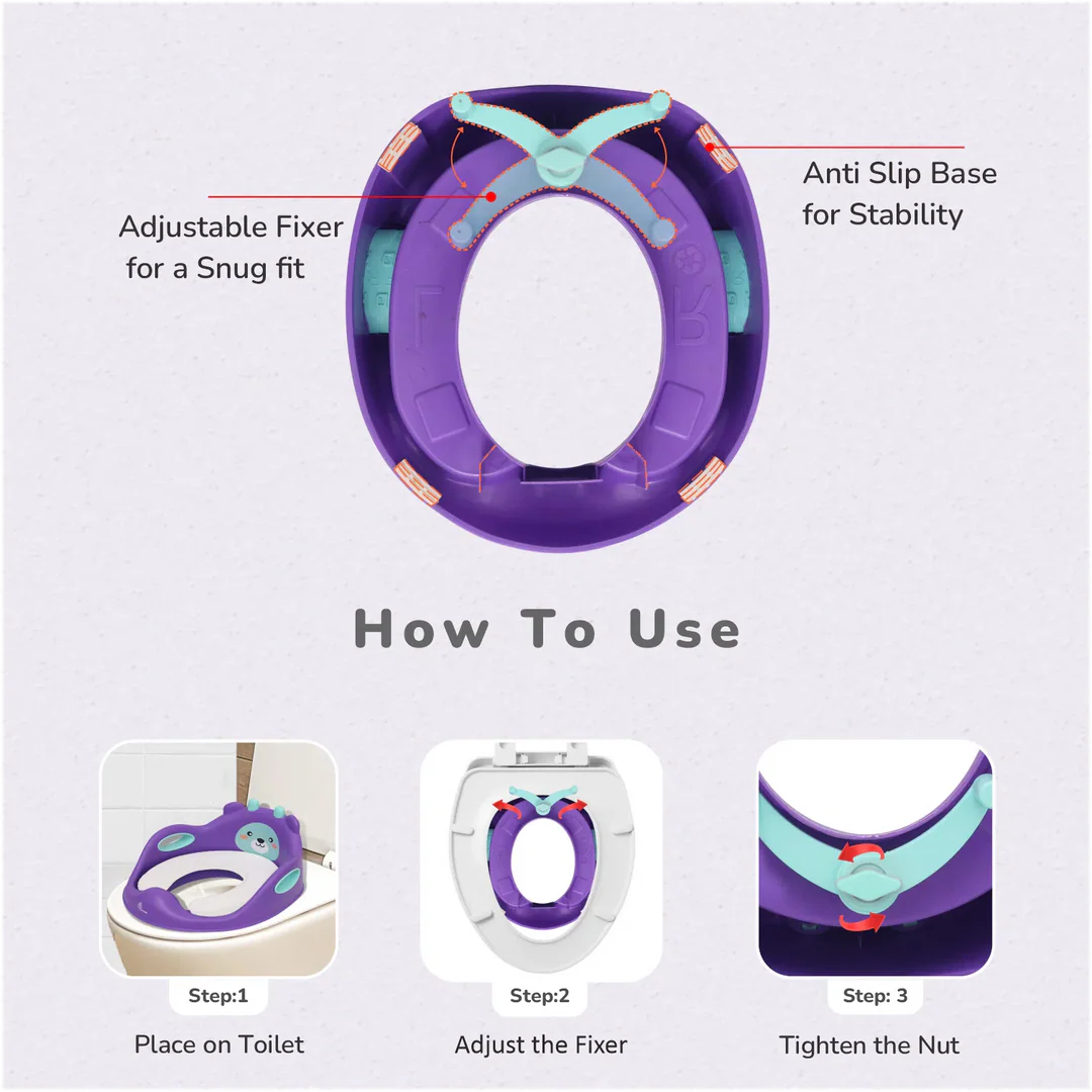 R for Rabbit Minimo Teddy Toilet Seats - Happy & Comfy Potty Training Seat For Baby