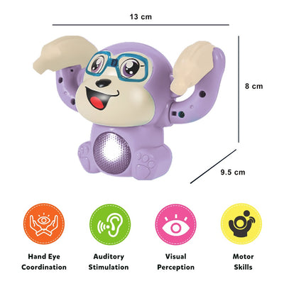 Dancing and Spinning Tumbling Monkey Toy with Light and Sound Control (Royal Purple)
