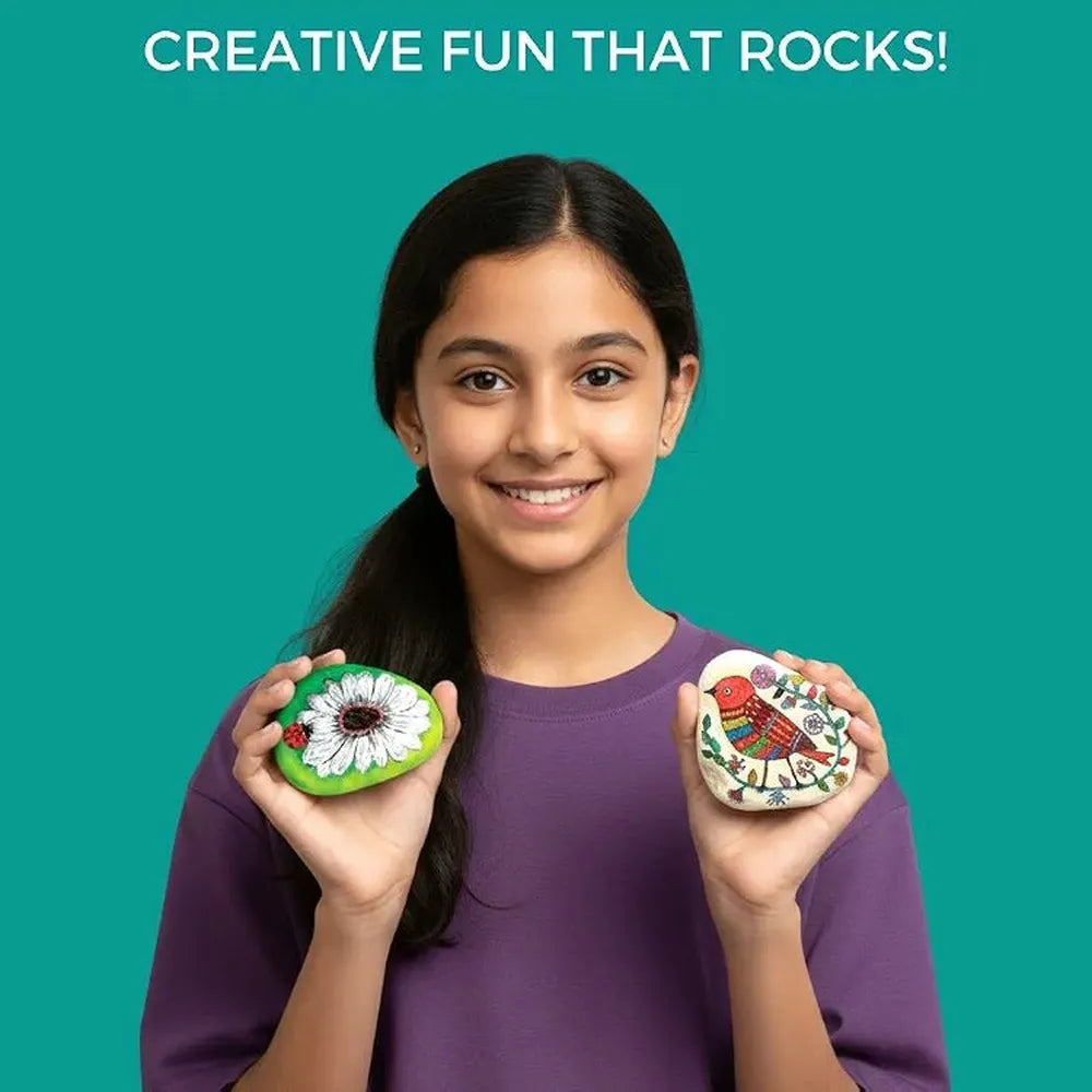 Toykraft Paint Your Own Artistic Rock Painting Kit - Creative Art & Craft Activity
