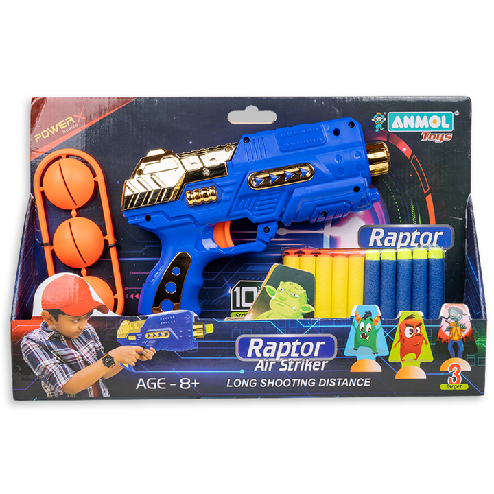 Raptor Air Striker Soft Blaster with 10 Darts (Anmol Toys)