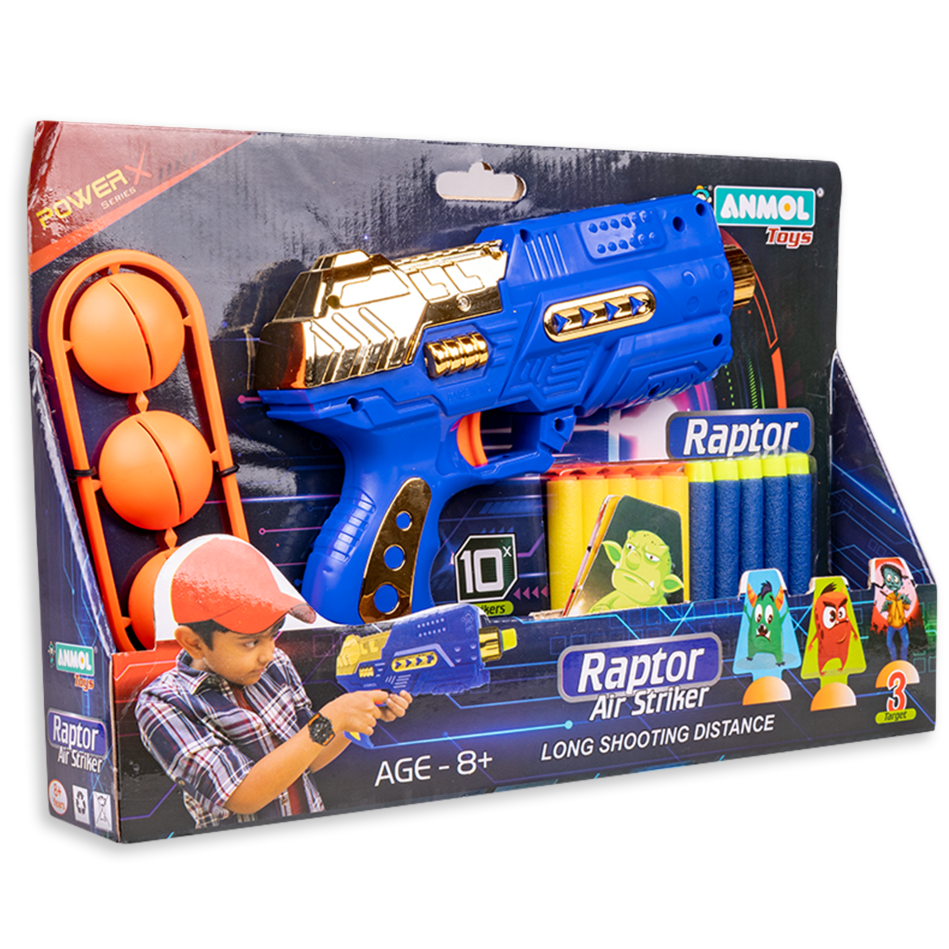 Raptor Air Striker Soft Blaster with 10 Darts (Anmol Toys)