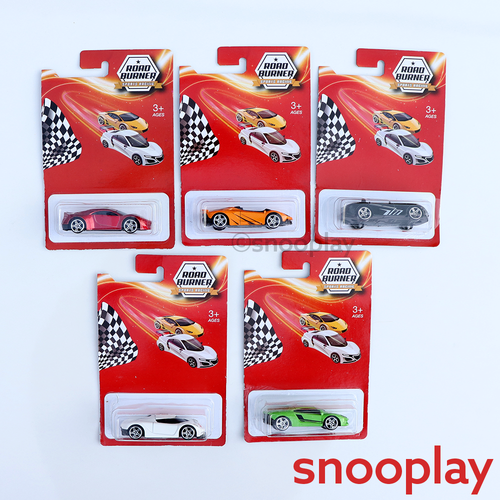 Road Burner Set of 5 Diecast Cars (Resembling Hypersport, Thunder Bird, Aventador, Jesko, Cabriolet) | Scale 1:64 (7 Years till Grown Ups) | [RB-1]