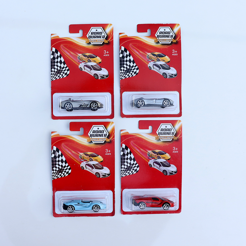 Road Burner Set of 4 Diecast Super Cars (Resembling Spyder, Elva, Ambuli, Manza) | Scale 1:64 (7 Years till Grown Ups) | [RB-4]