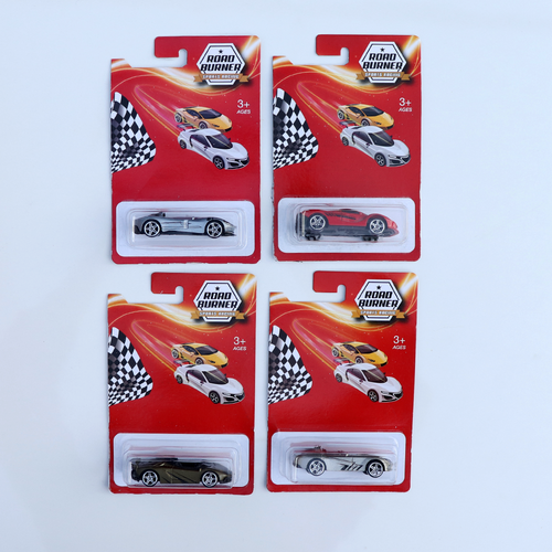 Road Burner Set of 4 Diecast Cars (Resembling Manza, Pagani, Elva, Aventador, Spyder) | Scale 1:64 (7 Years till Grown Ups) [RB-5]