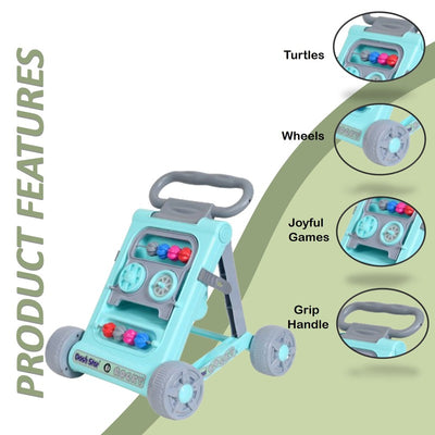 First Step Baby Activity Walker | Activity Runner | Push Walker | Multi-Function Anti-Rollover Folding Walker | Green | COD Not Available