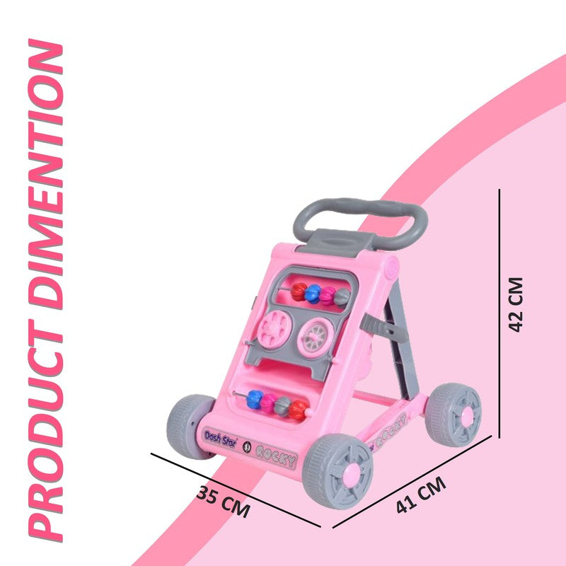 First Step Baby Activity Walker | Activity Runner | Push Walker | Multi-Function Anti-Rollover Folding Walker | Pink | COD Not Available