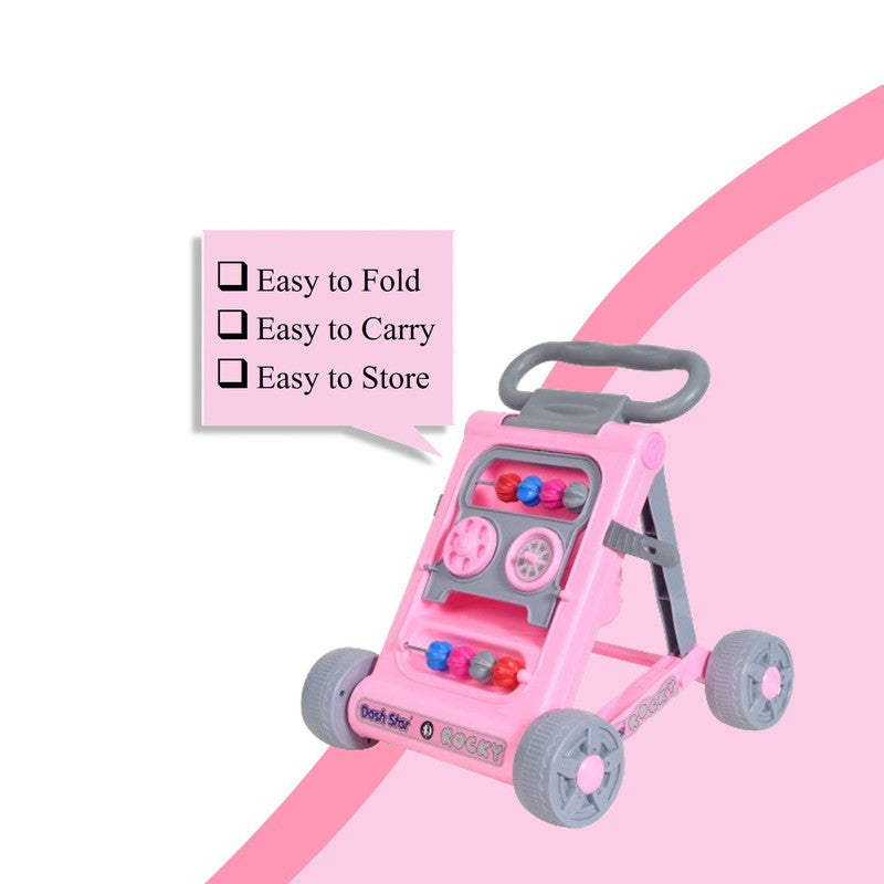 First Step Baby Activity Walker | Activity Runner | Push Walker | Multi-Function Anti-Rollover Folding Walker | Pink | COD Not Available