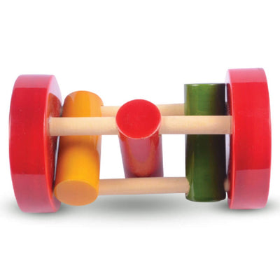 Wooden Rolling Rattle (Assorted Colours)