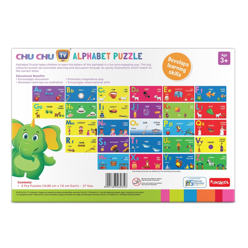 Original Funskool Play & Learn Chu Chu Alphabet 26 Pcs Puzzle