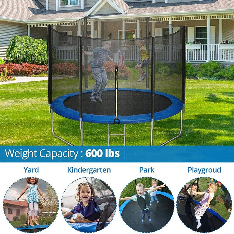 10 Feet Trampoline with Enclosure Safety Net & Jumping Pad - COD Not Available