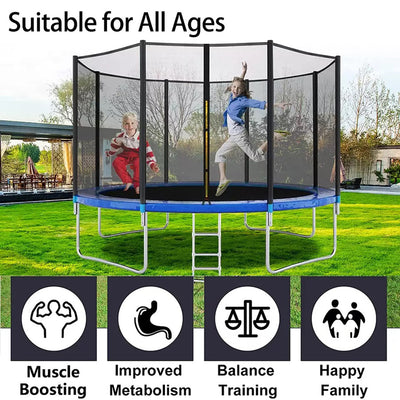 10 Feet Trampoline with Enclosure Safety Net & Jumping Pad - COD Not Available