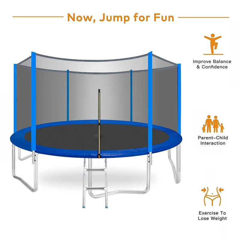 10 Feet Trampoline with Enclosure Safety Net & Jumping Pad - COD Not Available