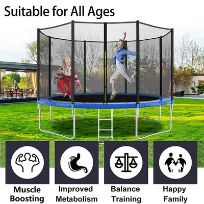 16 Feet Trampoline with Enclosure Safety Net & Jumping Pad - COD Not Available