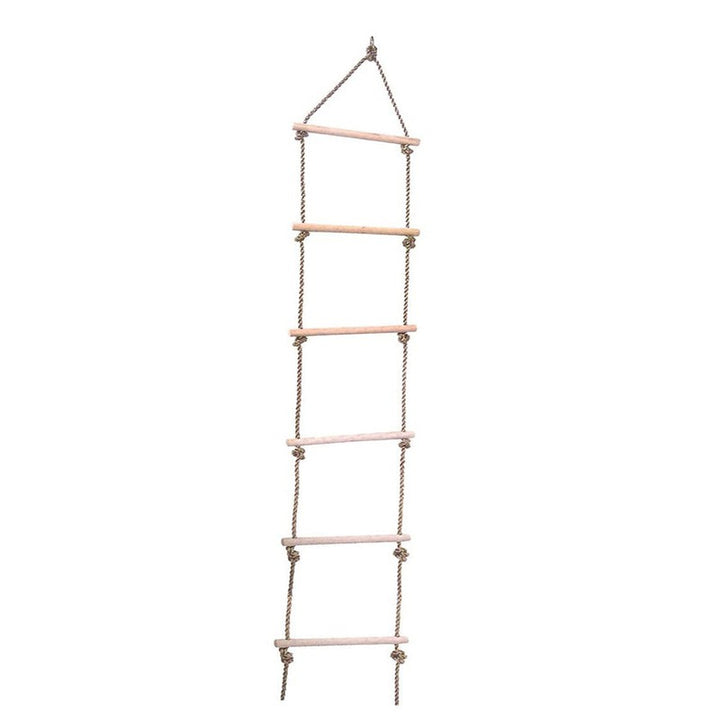 Wooden Climbing Ladder Hanging Rope for Kids Indoor Outdoor Play Set (6 Feet)