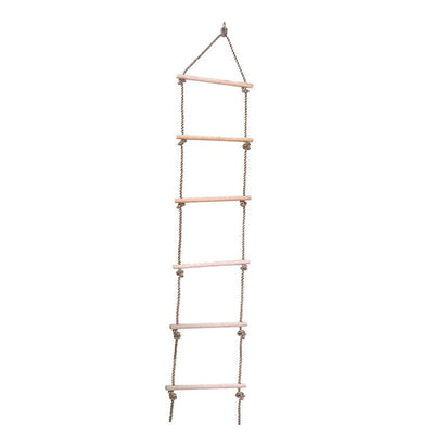 Wooden Climbing Ladder Hanging Rope for Kids Indoor Outdoor Play Set (6 Feet)