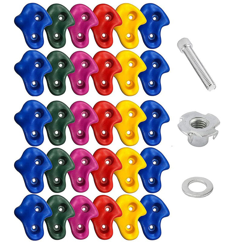 Rock Climbing Wall Holds Play Set (Pack of 30) | Multicolour