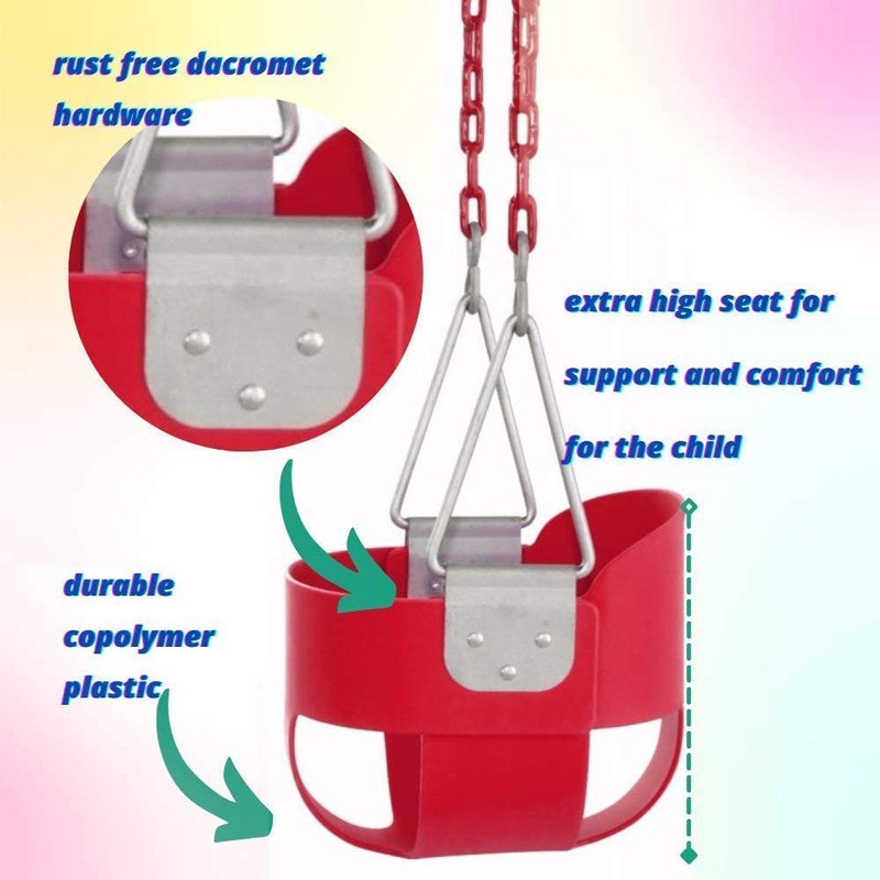 Flexible High Back Full Bucket Chair Swing (Red)