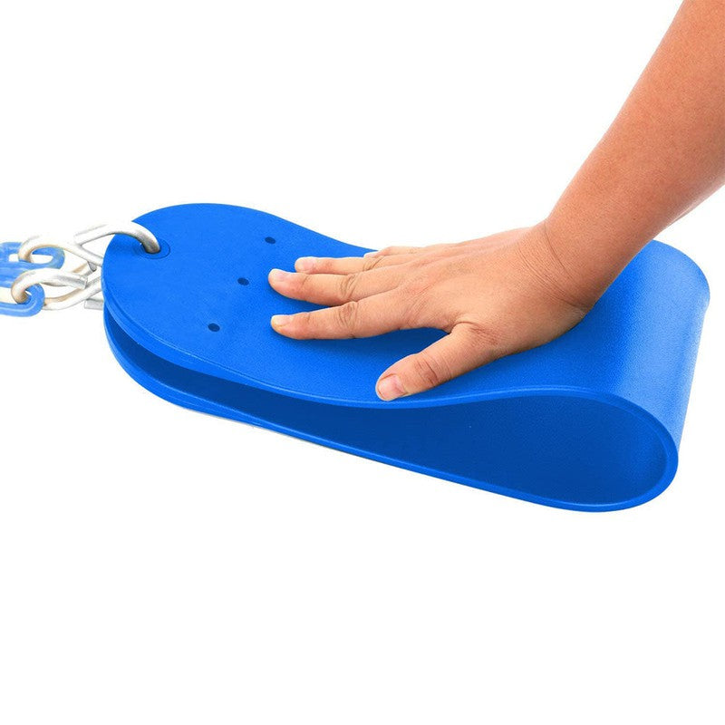 Flexible Swing Seat with 2 Meter Plastic Coated Chain - Blue