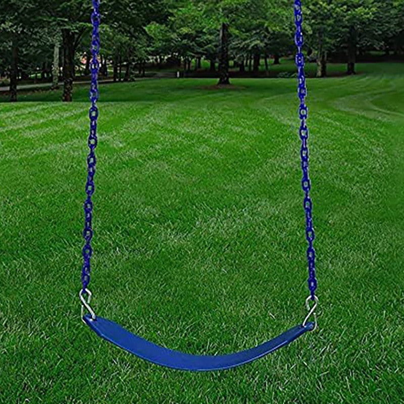 Flexible Swing Seat with 2 Meter Plastic Coated Chain - Blue