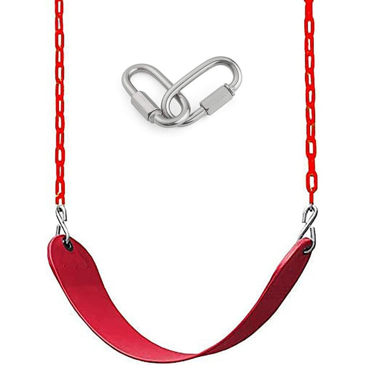 Flexible Swing Seat with 2 Meter Plastic Coated Chain - Red