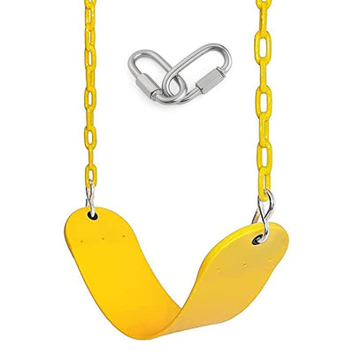 Flexible Swing Seat with 2 Meter Plastic Coated Chain - Yellow