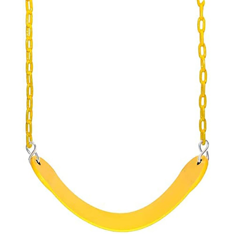 Flexible Swing Seat with 2 Meter Plastic Coated Chain - Yellow