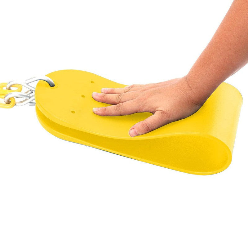 Flexible Swing Seat with 2 Meter Plastic Coated Chain - Yellow