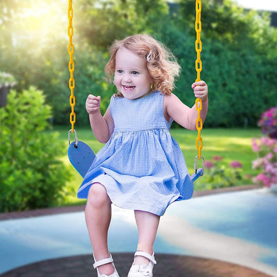 Flexible Swing Seat with 2 Meter Plastic Coated Chain - Blue and Yellow