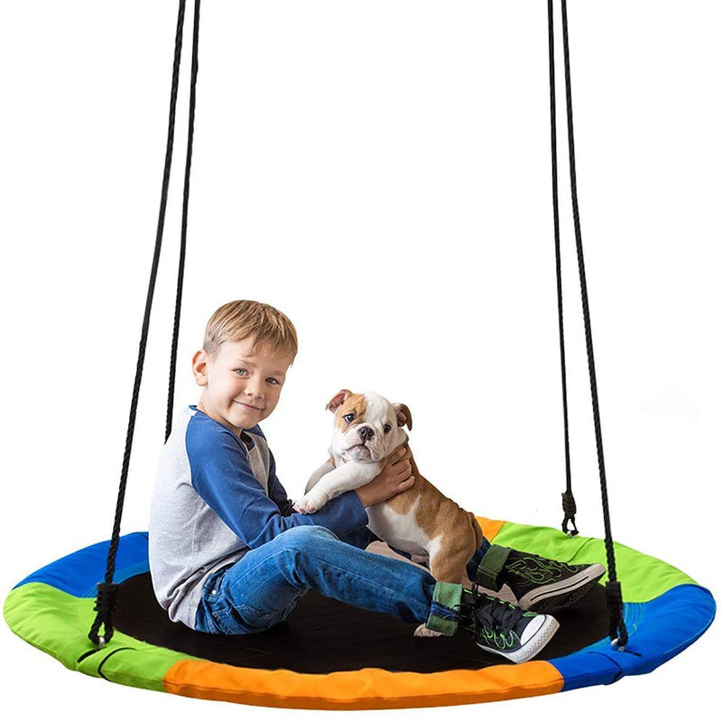 Rainbow Round Indoor & Outdoor Mat Swing - Multicolour