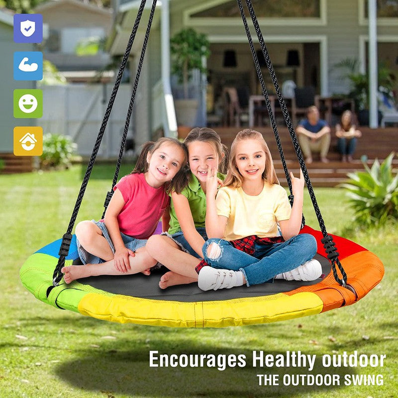 Rainbow Round Indoor & Outdoor Mat Swing - Multicolour