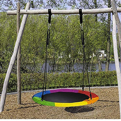 Rainbow Round Indoor & Outdoor Mat Swing - Multicolour