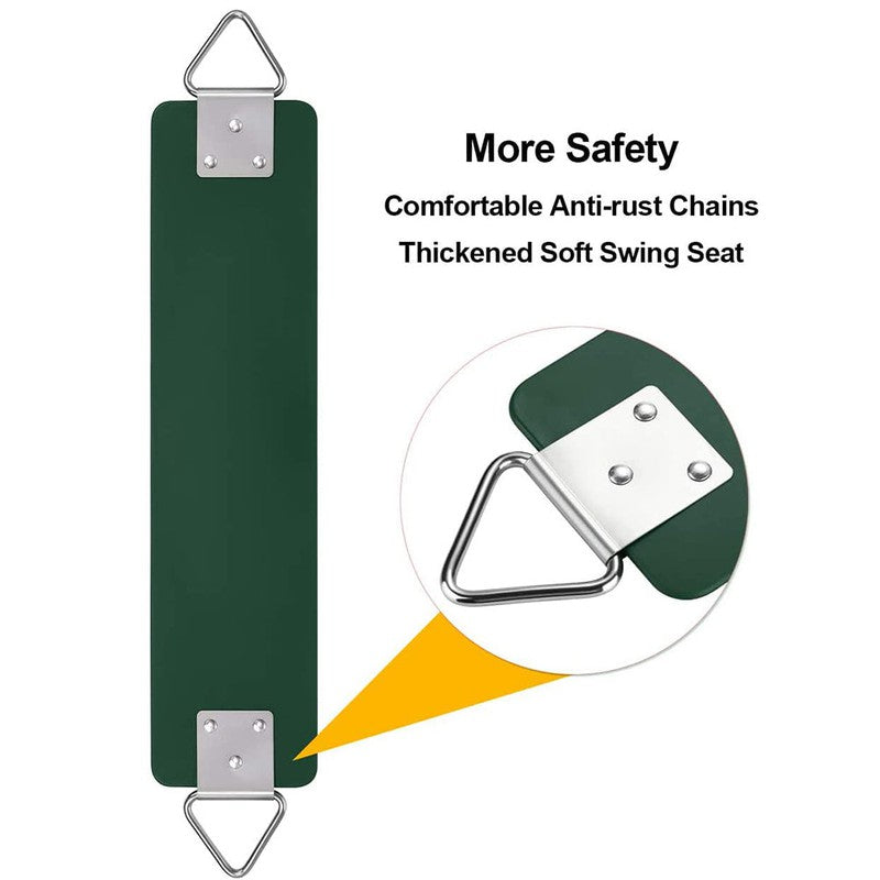 Flexible Swing Seat with 2 Meter Plastic Coated Chain - Green Yellow