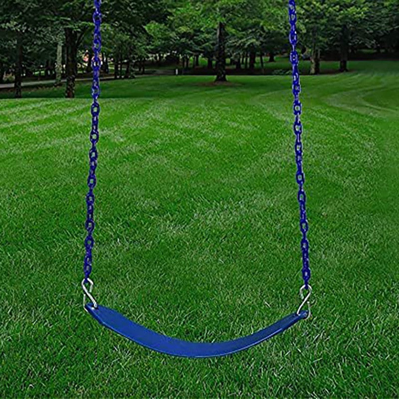 Heavy Duty Outdoor Flexible Swing Seat with 60 Plastic Coated Chain - Blue (3-10 Years)