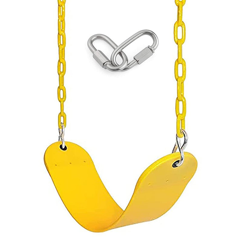 Heavy Duty Outdoor Play Playground Flexible Swing with Chain (Yellow)