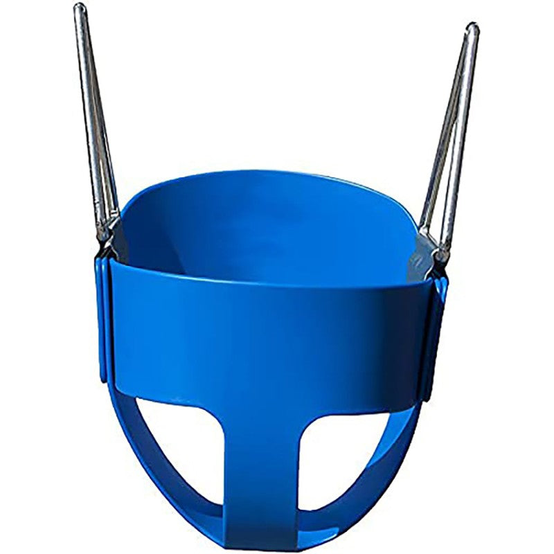 Flexible High Back Full Bucket Swings Seat with Chains (Blue)