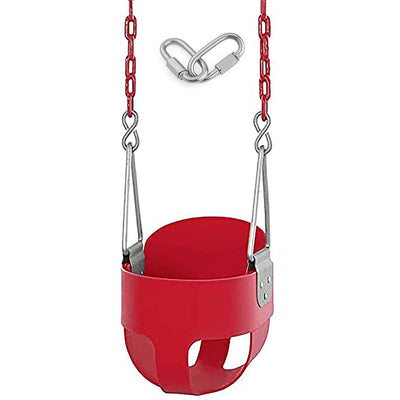 Flexible High Back Full Bucket Swings Seat with Chains (Red)