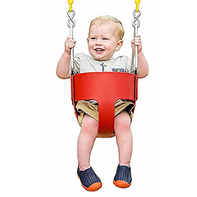 Flexible High Back Full Bucket Swings Seat with Chains (Red)