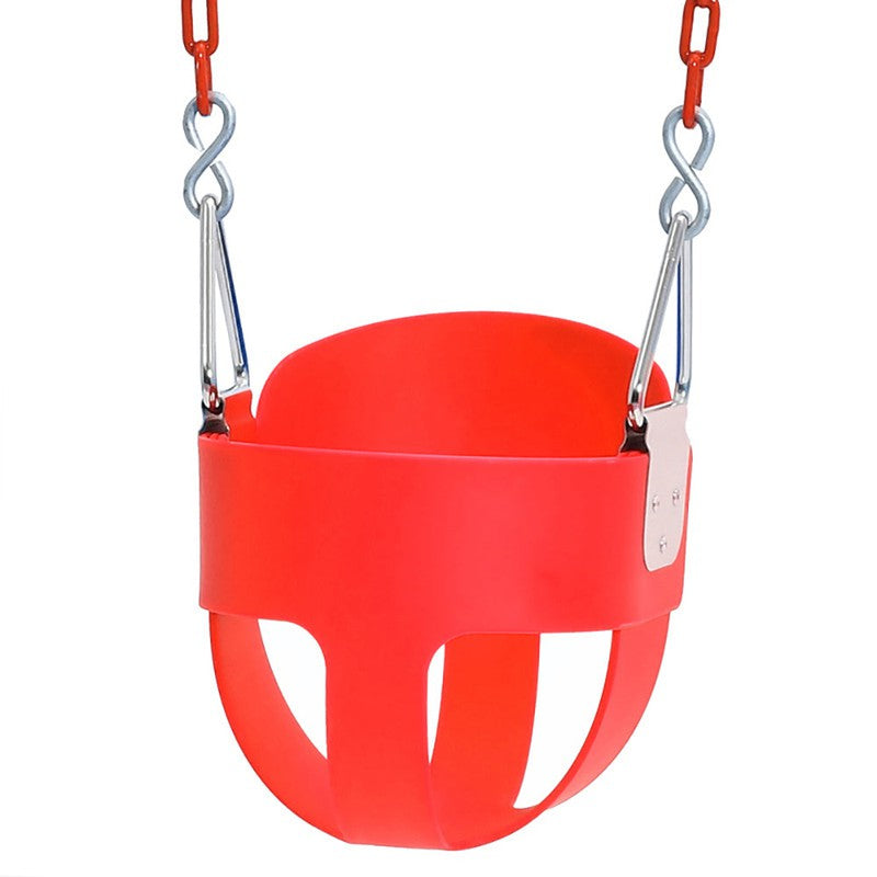 Flexible High Back Full Bucket Swings Seat with Chains (Red)