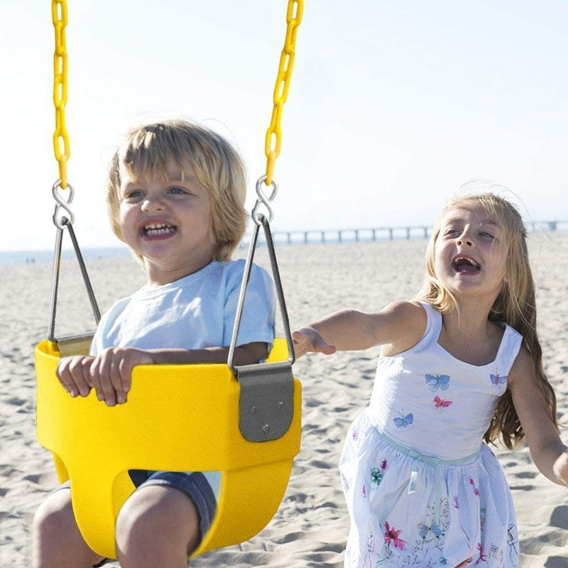 Flexible High Back Full Bucket Swings Seat Chains (Yellow)