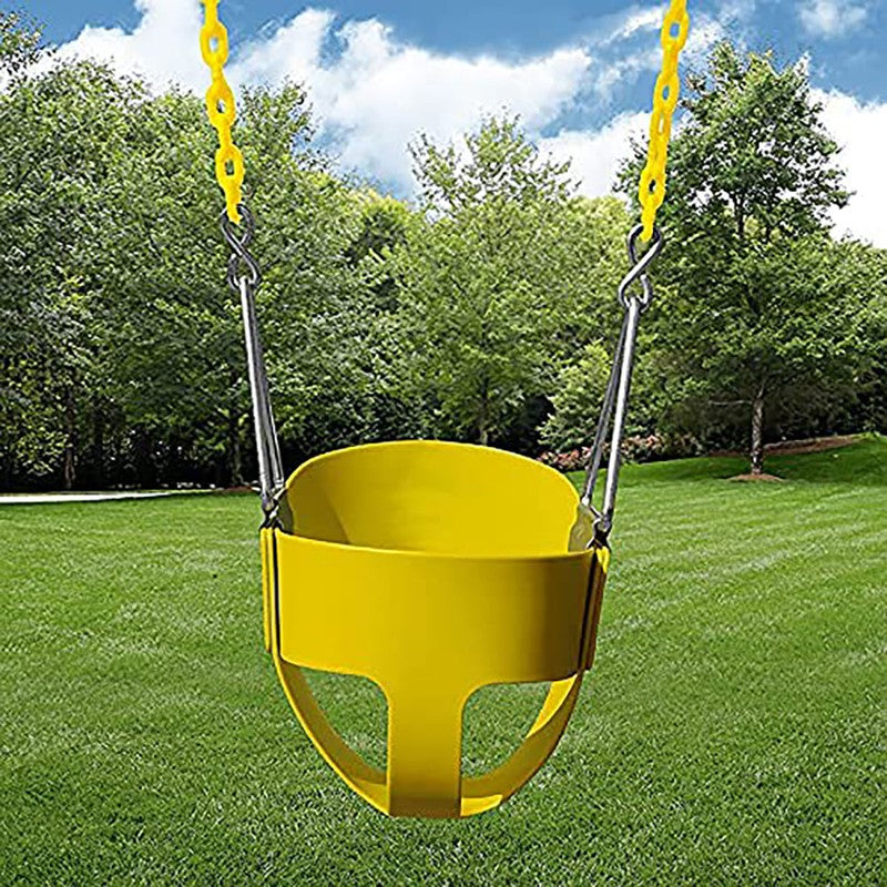 Flexible High Back Full Bucket Swings Seat Chains (Yellow)