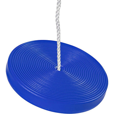 Plastic Round Disc Swing Seat with Adjustable Hanging Rope (Blue)