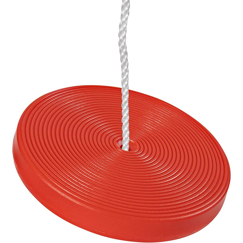 Round Disc Swing Seat with Adjustable Hanging Rope (Red)