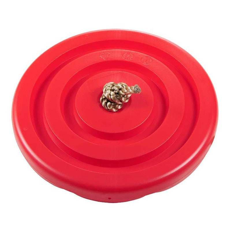 Plastic Round Disc Swing Seat With Adjustable Hanging Rope - Red