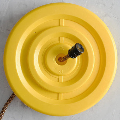 Plastic Round Disc Swing Seat With Adjustable Hanging Rope - Yellow