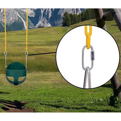 Flexible High Back Full Bucket Swings Seat with Chains (Green/Yellow)