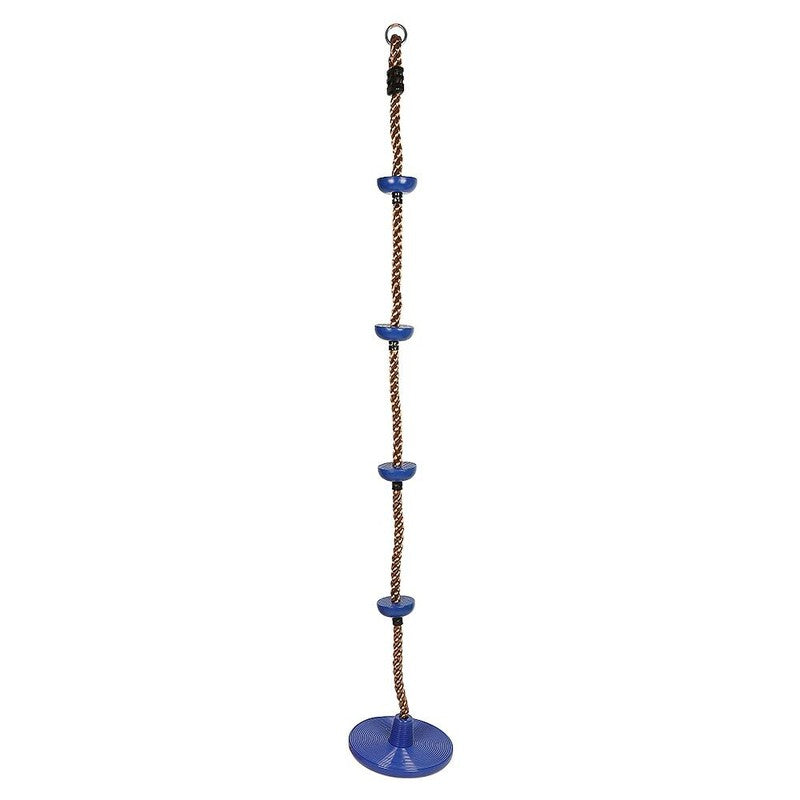 Platforms Disc Tree Swing Seat and Climbing Knot Rope with Carabiner Hook - Blue