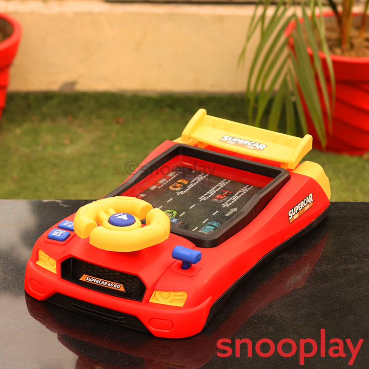 Electronic Steering Wheel Racing Car with Music (Assorted Colours)